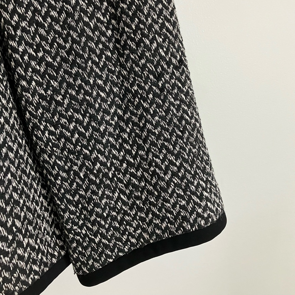 KASPER Black & White Silk and Cotton Blend Open Front Blazer Size 18W - Picture 5 of 12